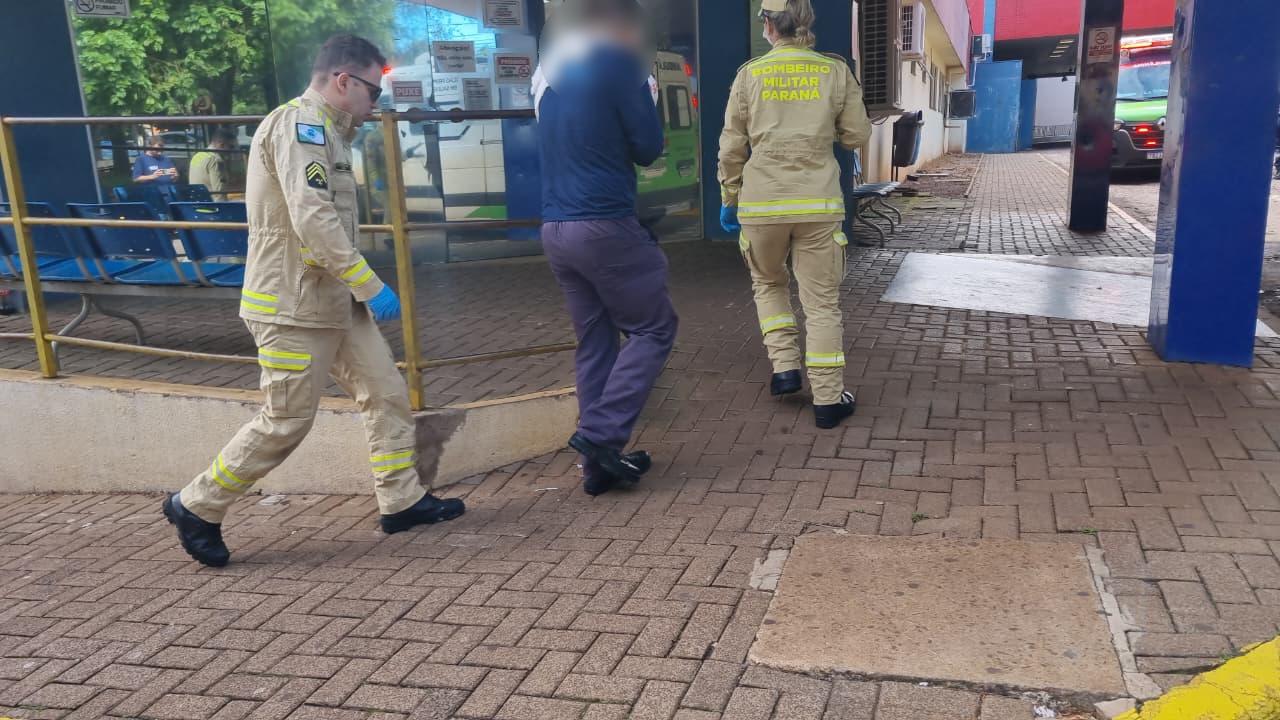 Trabalhador é encaminhado ao HU após acidente em condomínio na Avenida Tito Muffato