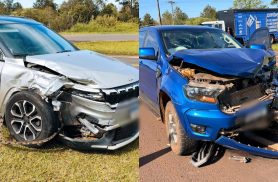 Forte colisão entre Jeep e Ranger é registrada na BR-277, em Cascavel