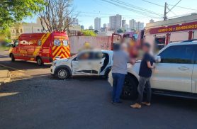 Forte colisão mobiliza socorristas na Rua Pio XII com Rua Belém
