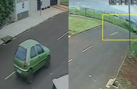 Vídeo flagra Palio atravessando grade do IFPR em acidente na Avenida das Pombas