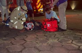Motociclista tem suspeita de fratura na clavícula após colisão com Pulse