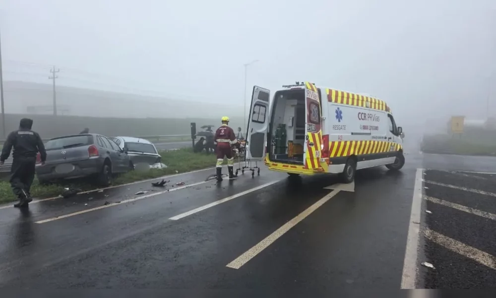 Imagem referente a Engavetamento com cinco veículos deixa ferido e complica trânsito na BR-369 