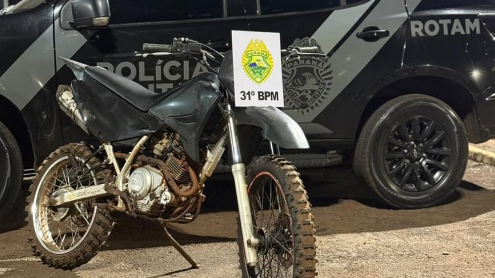 Imagem referente a PM prende homem que fugiu pela ciclovia com moto sem placa em Assis Chateaubriand