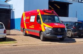 Trabalhador é socorrido com fratura no calcanhar Trabalhador é socorrido com fratura no calcanhar