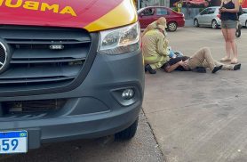 Motociclista sofre acidente de trânsito na Rua Domiciano Theobaldo Bresolin