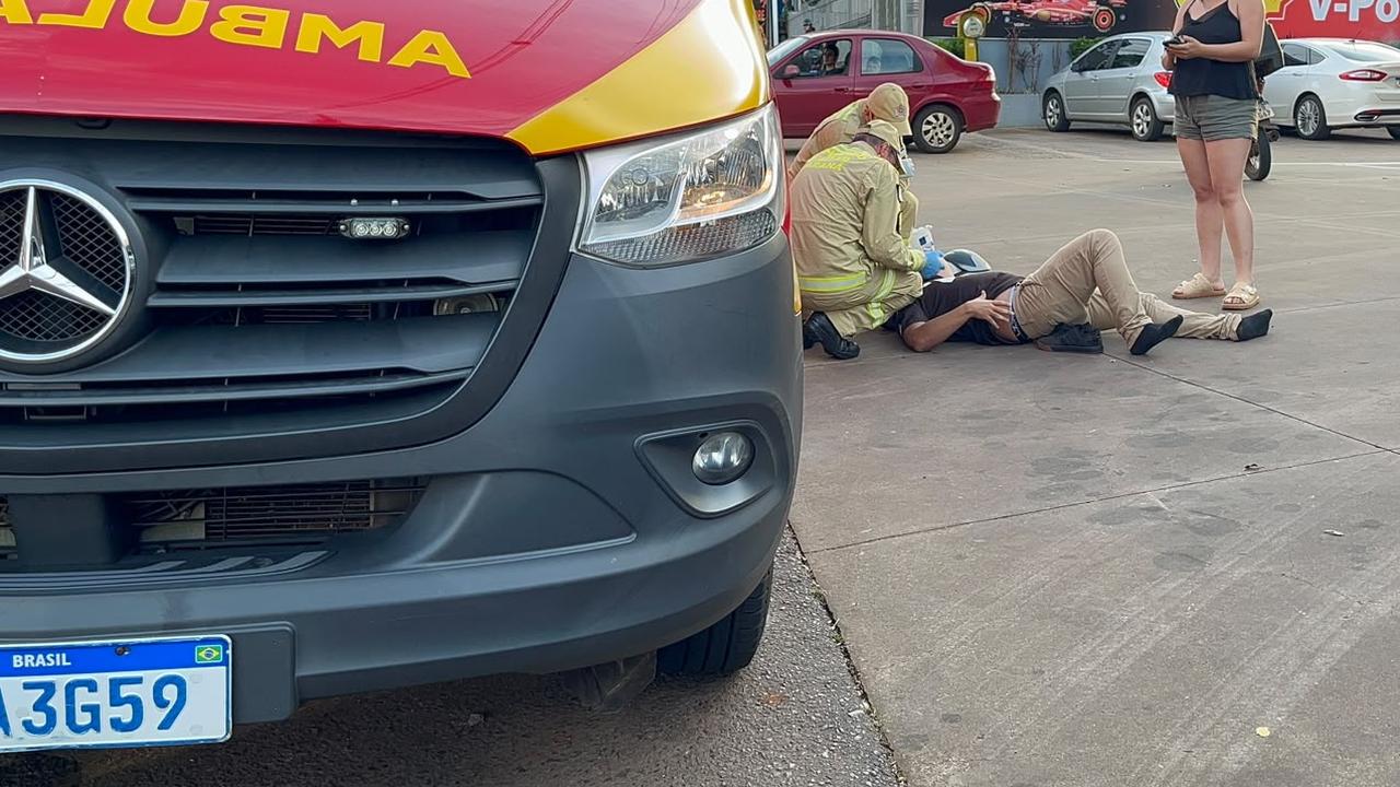 Motociclista sofre acidente de trânsito na Rua Domiciano Theobaldo Bresolin