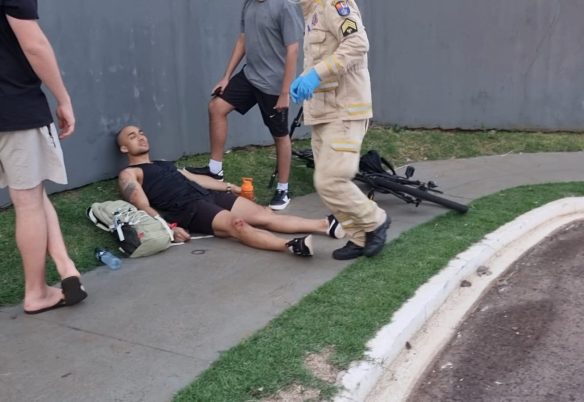 Ciclista fica ferido após ser atingido por Fiat Strada no Parque Verde em Cascavel