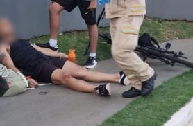 Ciclista fica ferido após ser atingido por Fiat Strada no Parque Verde em Cascavel