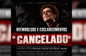 Show em Cascavel: Nando Reis cancela turnê e produtora troca acusações com equipe Show em Cascavel: Nando Reis cancela turnê e produtora troca acusações com equipe
