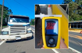 PRF flagra condutor de carreta dirigindo sob influência de álcool na BR-373