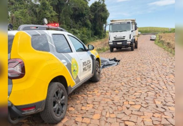 Tragédia: homem morre atropelado por caminhão da Prefeitura em obra rural de Coronel Vivida