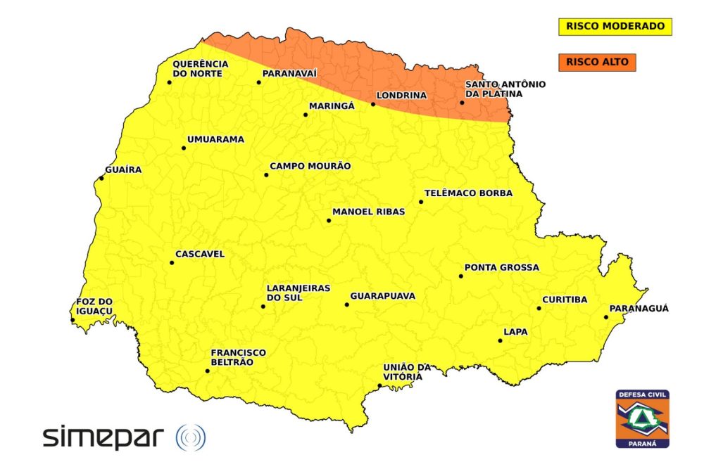 Chuva forte e risco de tempestades colocam Cascavel em alerta neste fim de semana Imagem referente a Chuva forte e risco de tempestades colocam Cascavel em alerta neste fim de semana