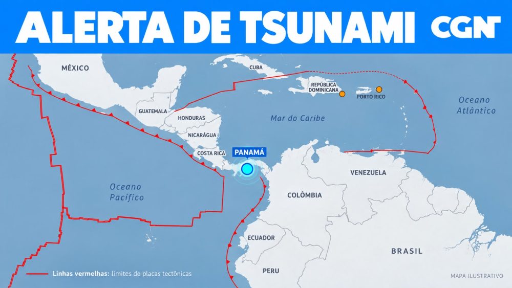 Imagem referente a Forte terremoto coloca Panamá e sete países ao redor em alerta de tsunami