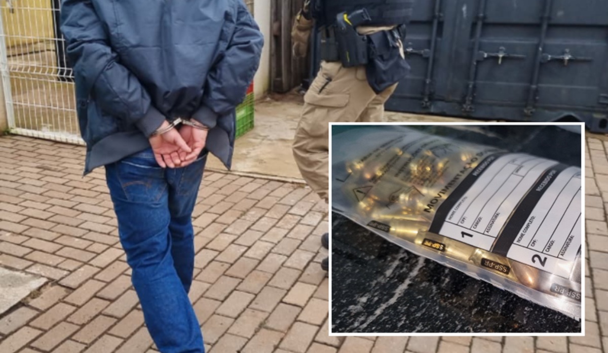 Homem de tornozeleira por tráfico é preso com pistola e 80 munições