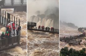 Cataratas do Iguaçu: passarela interditada após cheia histórica