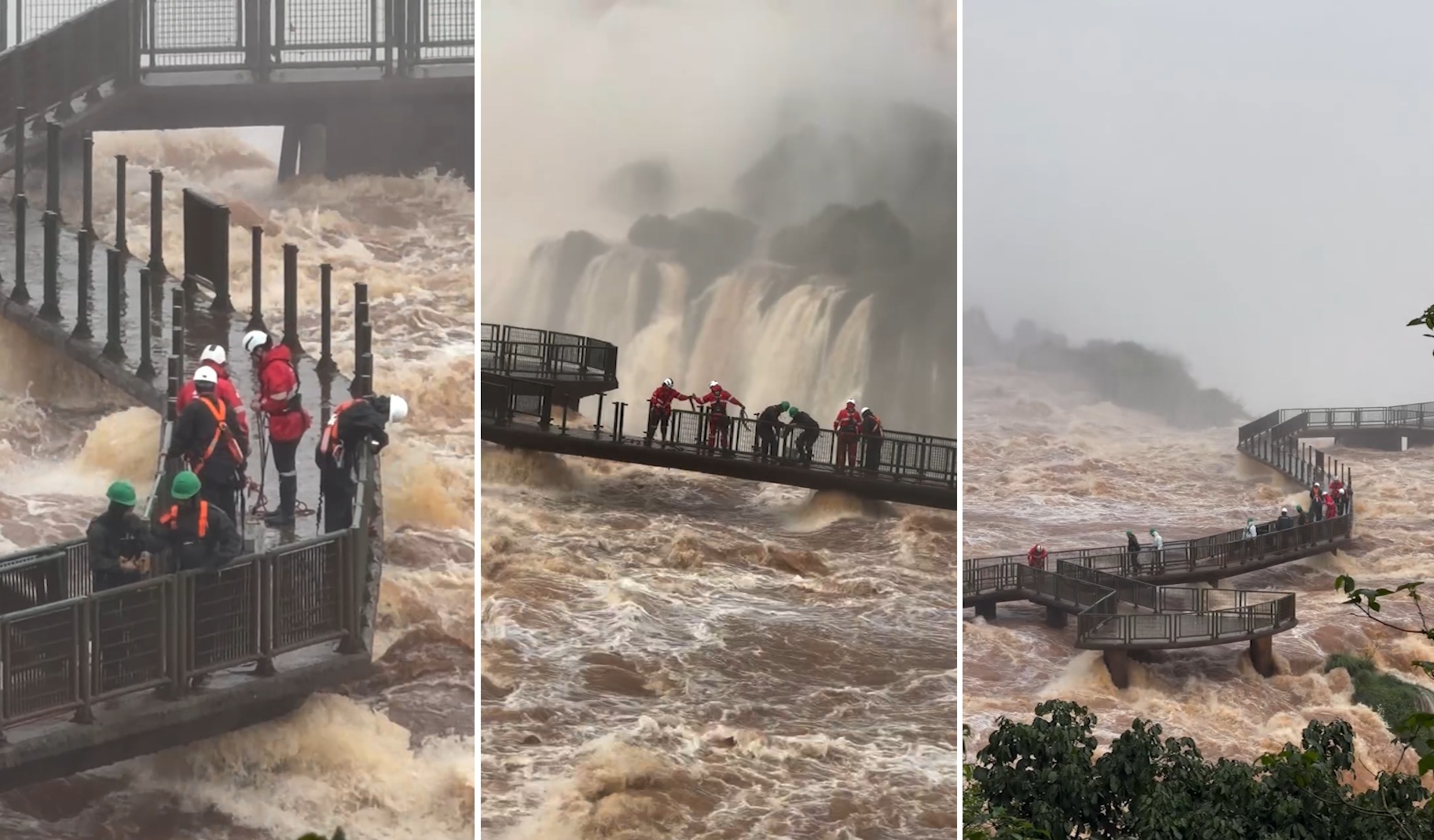 Cataratas do Iguaçu: passarela interditada após cheia histórica