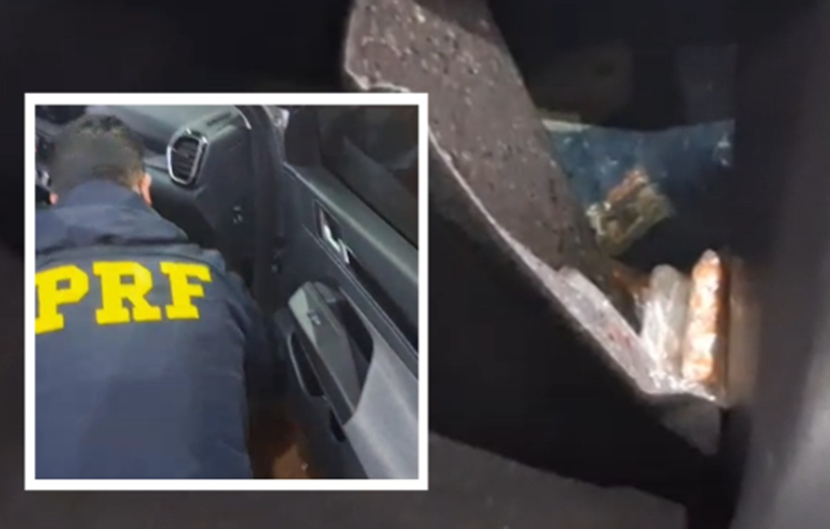 PRF apreende emagrecedores ocultos sob carpete de carro na BR-277 em Cascavel