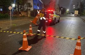 Utilidade Pública: Rua Maringá é interditada pela Transitar após danos causados pela chuva