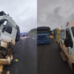 Imagem relativa a Colisão entre duas carretas deixa motorista ferido na BR-163, entre Marechal Rondon e Toledo