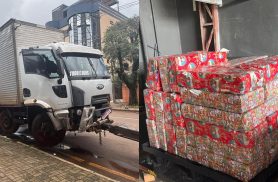 Com mensagem de fé na cabine e mais de 1 tonelada de drogas na carga, caminhão provoca caos em Cascavel