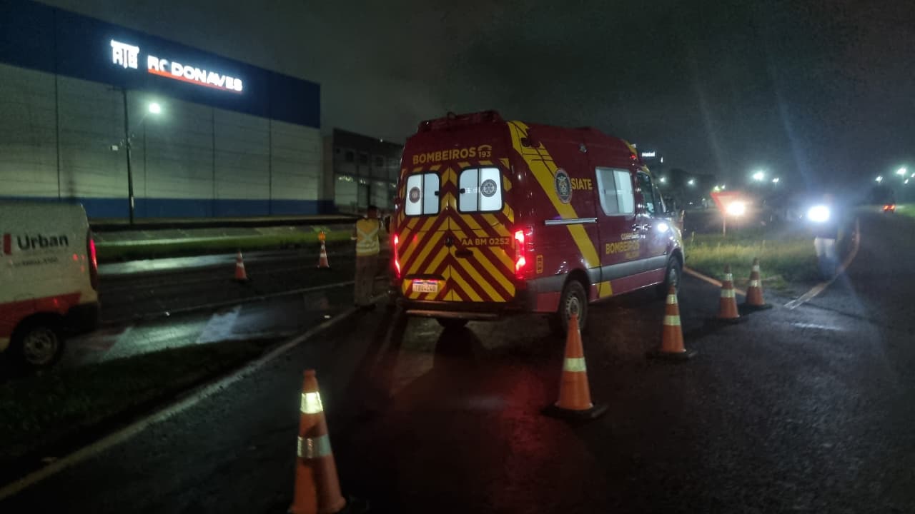Trabalhador de 47 anos cai de caminhão na BR-277 e é levado à UPA Veneza em Cascavel