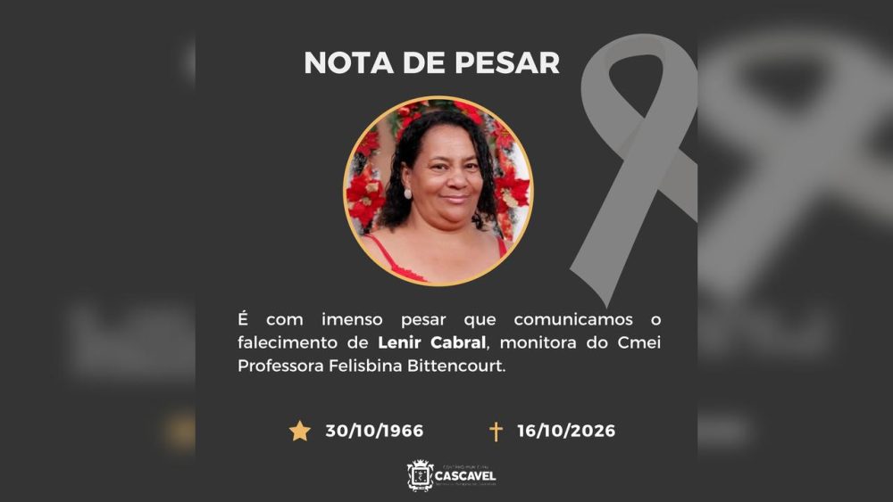 Imagem referente a Secretaria de Educação lamenta morte de Lenir Cabral, servidora do CMEI Felisbina Bittencourt