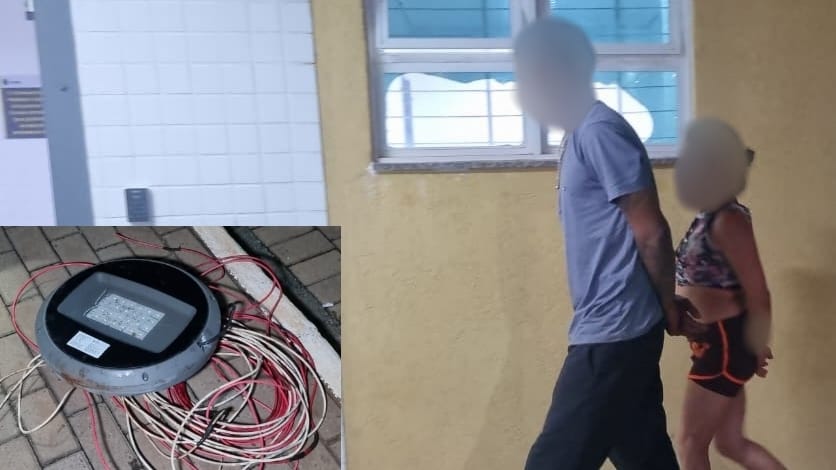 GM prende casal suspeito de furtar fios e luminárias no Ecoparque Sul, em Cascavel
