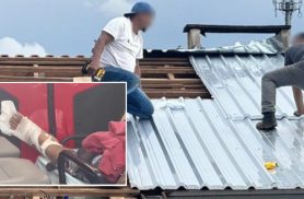 Homem cai de telhado e é socorrido pelo Siate no Bairro Brasília em Cascavel