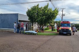 Acidente entre moto e caminhão deixa vítima no bairro Canadá em Cascavel