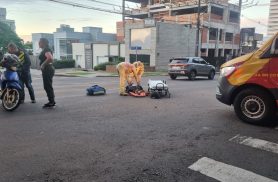Acidente entre motos mobiliza Siate em cruzamento no Centro de Cascavel