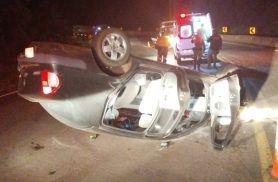 Capotamento na BR-277 deixa motorista ferido em Nova Laranjeiras