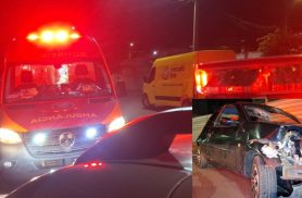 Mulher grávida fica ferida após Ford Ka bater contra van estacionada no bairro Interlagos