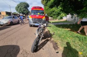 Acidente deixa jovem de 18 anos ferido no Jardim Veneza