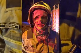 Aspirante Trevisan explica atendimento a ocorrência de incêndio em residência no bairro 14 de Novembro