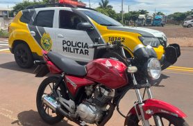 Duas motocicletas são apreendidas em abordagens da PM no Centro de Palotina