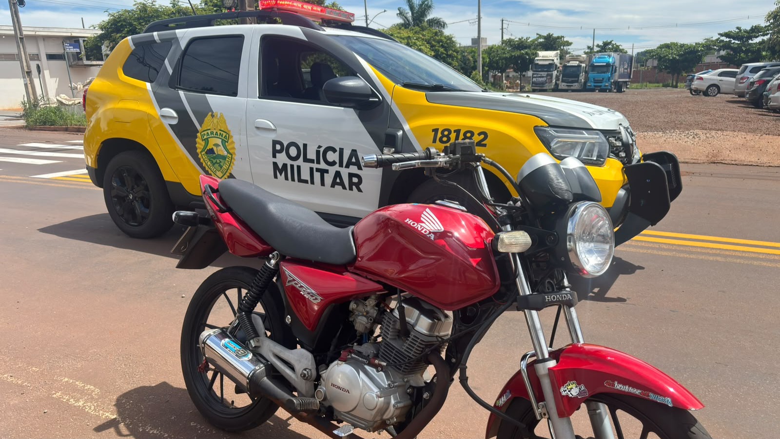 Duas motocicletas são apreendidas em abordagens da PM no Centro de Palotina