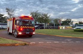 Incêndio em Cascavel mobiliza Bombeiros na Avenida das Torres
