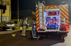 Suspeita de incêndio criminoso em uma Caravan mobiliza Bombeiros na Estrada Rio da Paz, em Cascavel