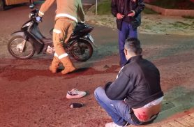 Acidente entre Honda Biz e ônibus deixa motociclista ferido no Jardim União, em Cascavel Acidente entre Honda Biz e ônibus deixa motociclista ferido no Jardim União, em Cascavel