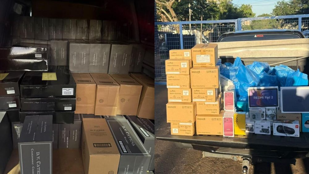 Ação conjunta apreende vinhos e eletrônicos avaliados em R$ 250 mil Imagem referente a Ação conjunta apreende vinhos e eletrônicos avaliados em R$ 250 mil