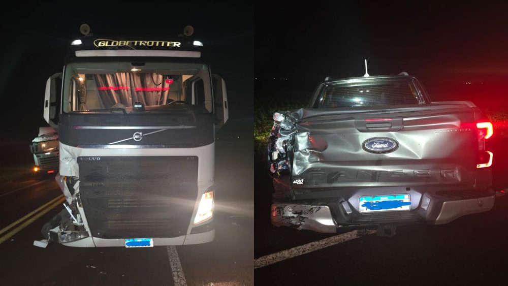 Imagem referente a Acidente entre Ford Ranger e caminhão deixa veículos danificados na PR-239