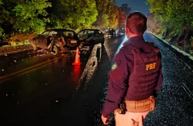 Colisão frontal deixa mulher morta e três feridos na BR-282 em Xaxim