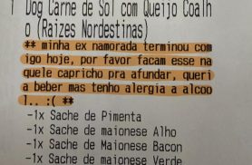 Coração partido e barriga cheia: Cliente pede lanche caprichado após término de namoro