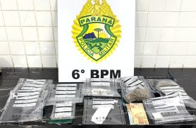 Choque detém dois homens e apreende crack, cocaína e maconha no bairro Santa Cruz, em Cascavel