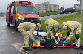Motociclista sofre fratura em colisão contra carro na região Norte de Cascavel
