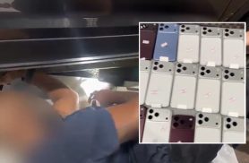 Receita Federal encontra 86 iPhones escondidos no assoalho de carro na BR-277