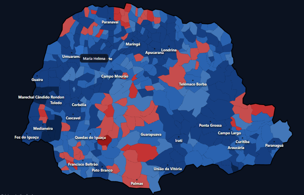 Imagem referente a Flávio Bolsonaro vence em 330 dos 399 municípios do Paraná; Lula ganha em apenas 69