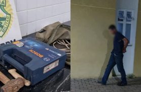Após furto em obra, ladrão foge por telhados, invade casa e chega a agredir mulher