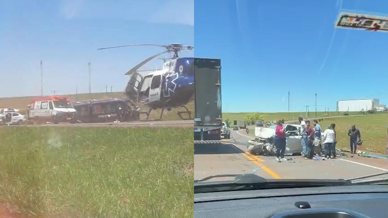 Grave acidente entre ônibus e carro deixa uma mulher morta e quatro feridos na BR-369