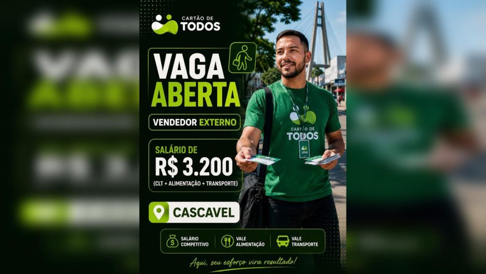 Imagem referente a Vaga para vendedor externo está aberta em Cascavel